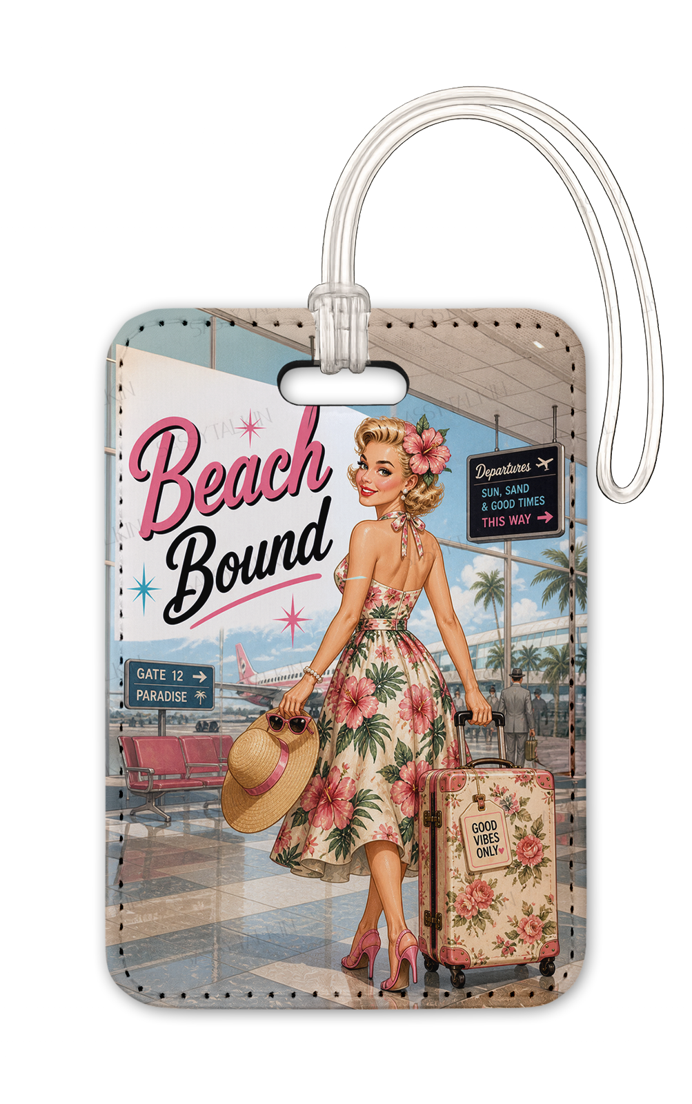 Sassy girl, Luggage Tag, Beach Bound