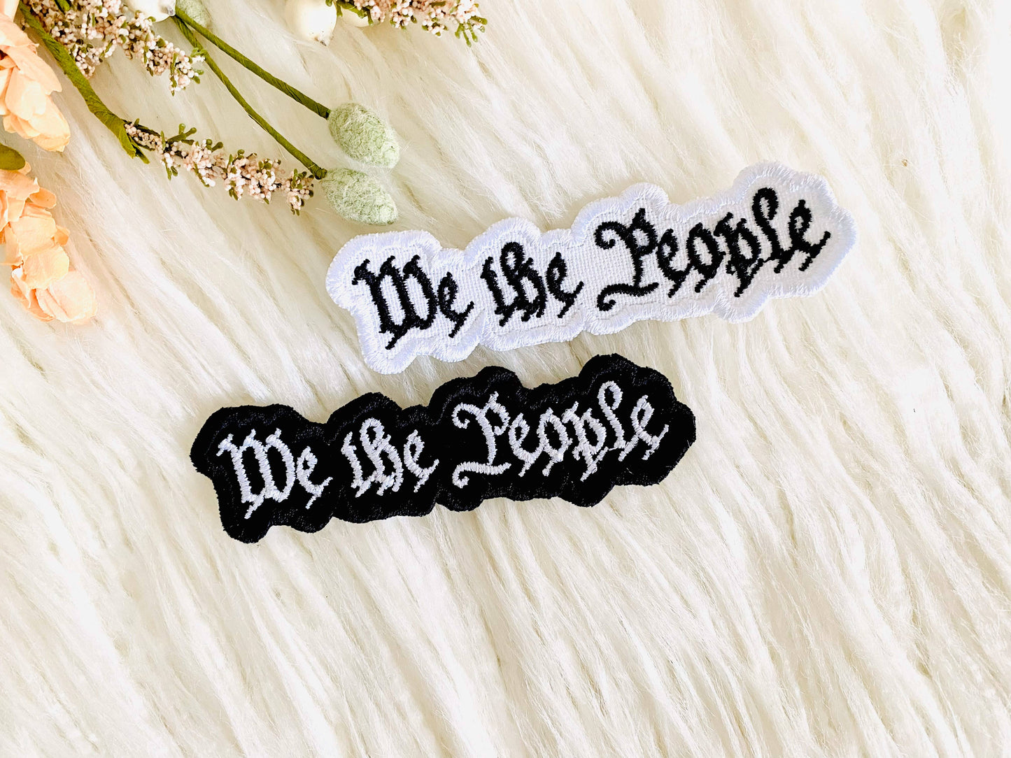 We the people embroidered hat patch