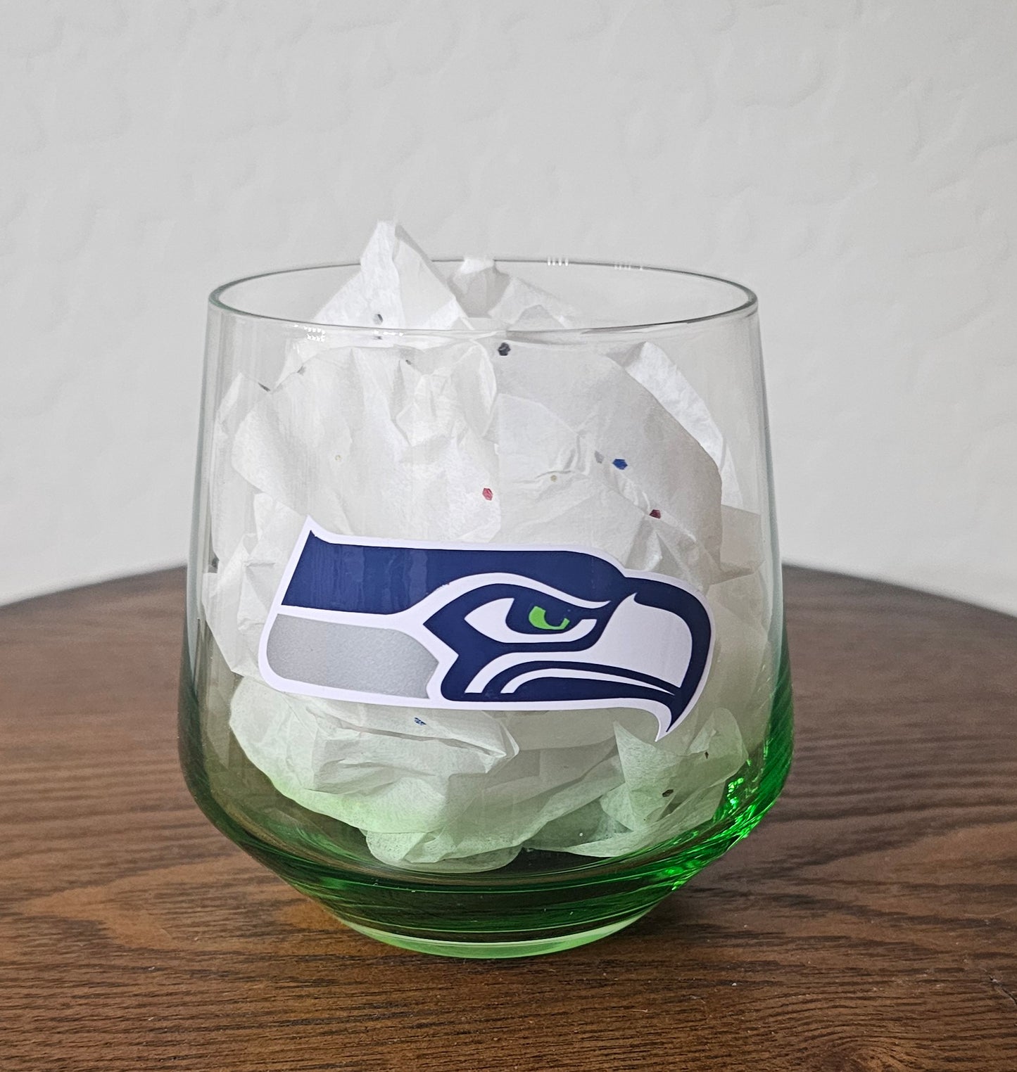GREEN GLASS SEAHAWKS 10 OZ