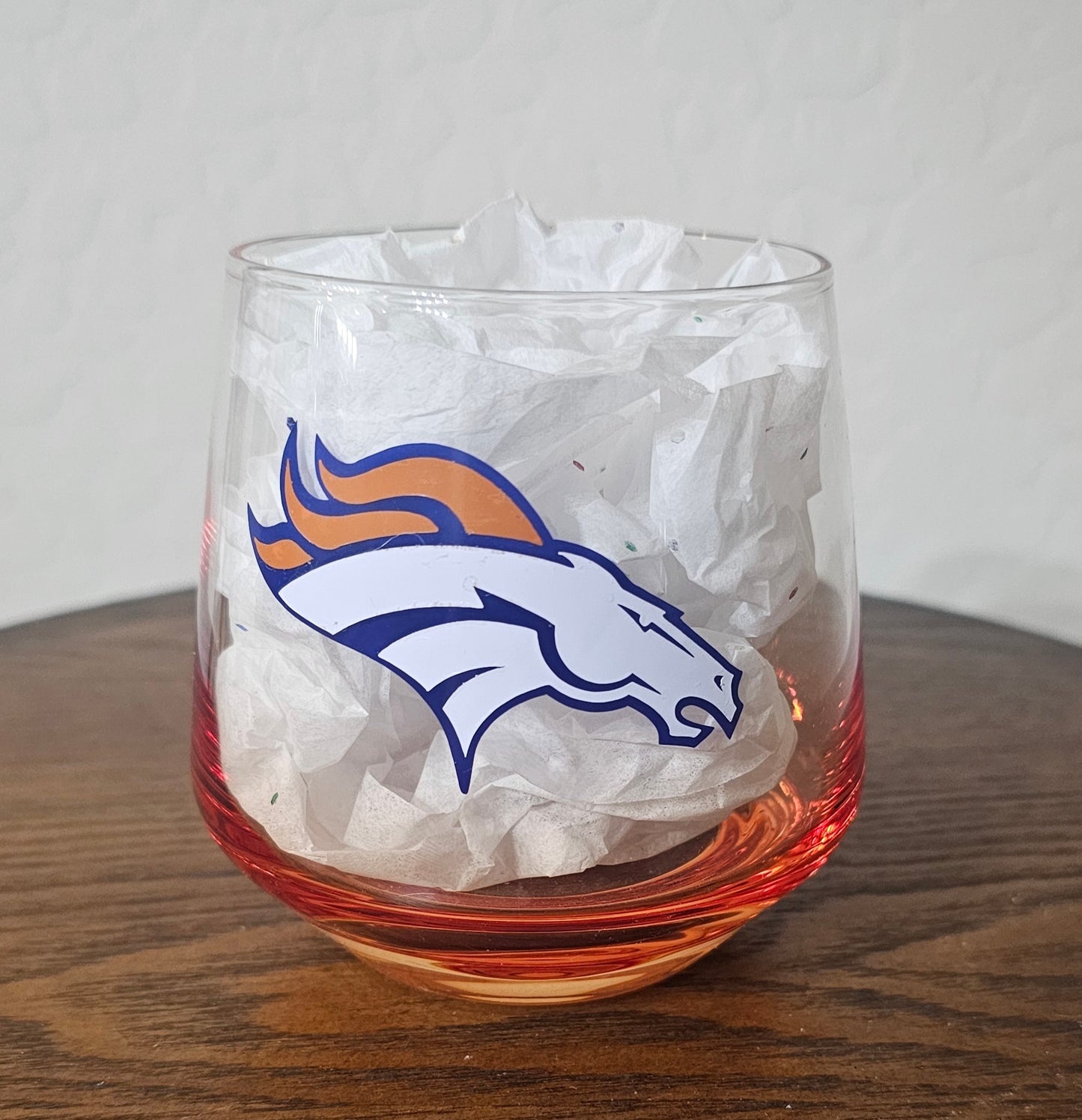 ORANGE GLASS BRONCOS 1 0 OZ