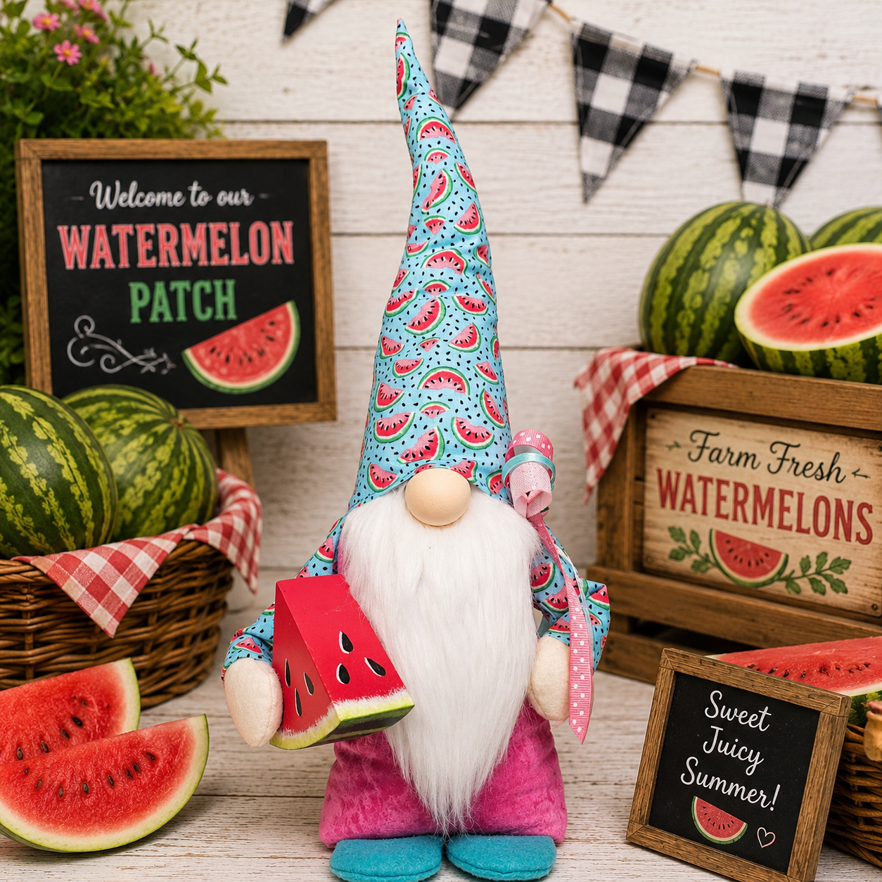 WATERMELON SUMMER FRUIT & VEGGIE GNOMIE