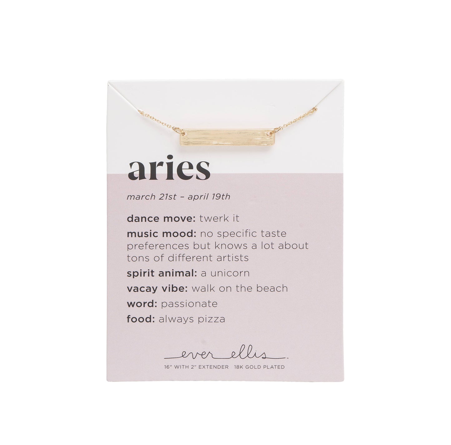 SALE Metal Gold Aries Zodiac Necklace