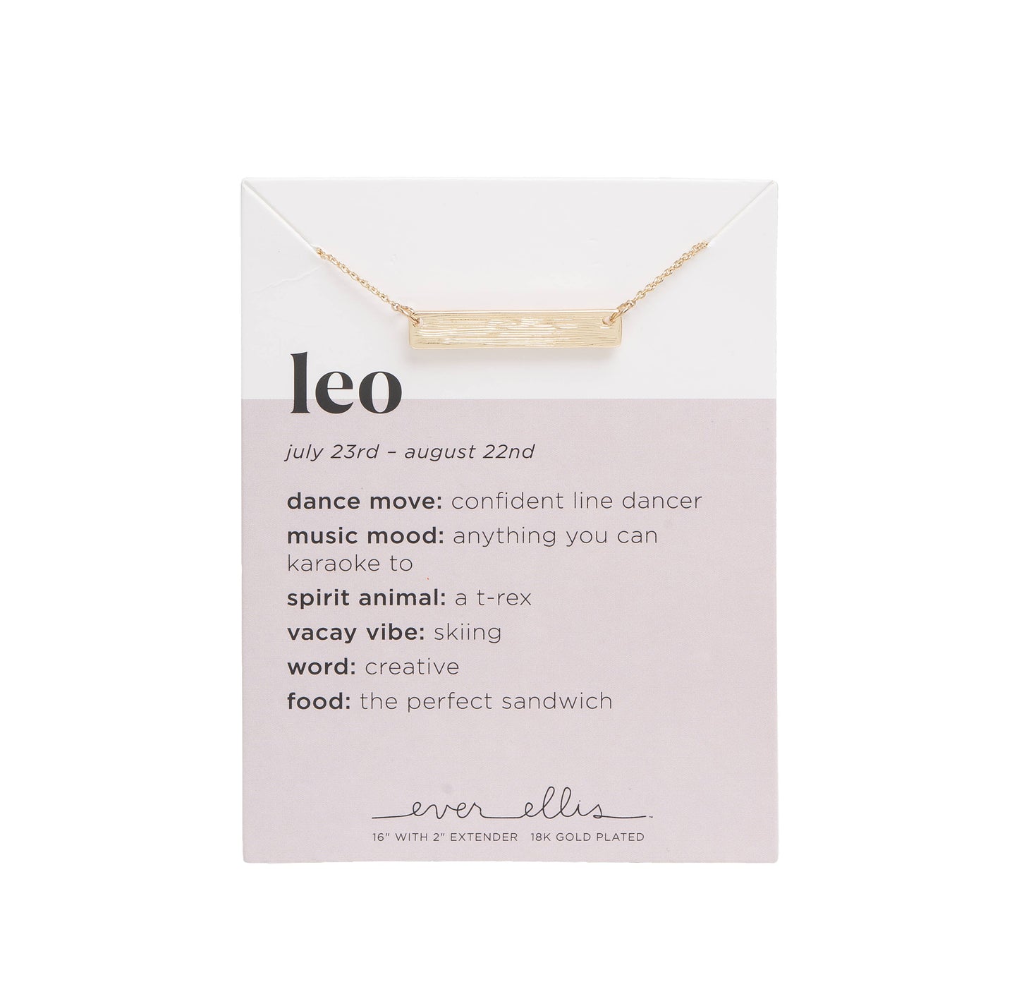 SALE Metal Gold Leo Zodiac Necklace