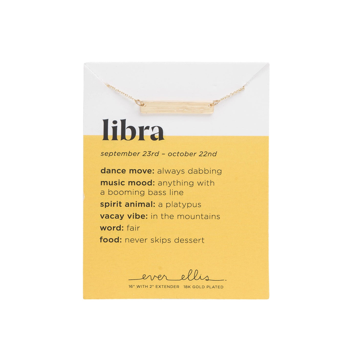 SALE Metal Gold Libra Zodiac Necklace