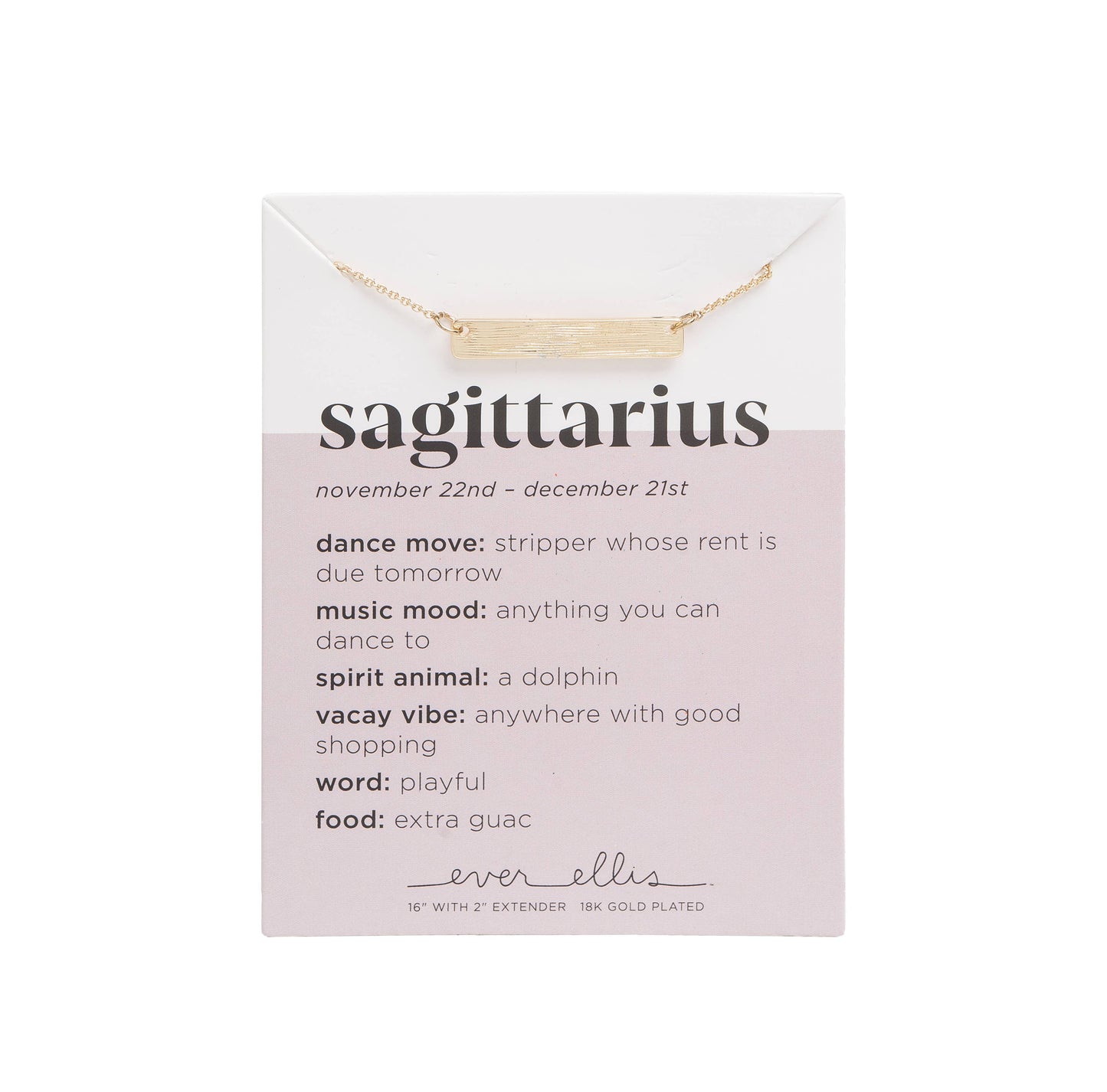 SALE Metal Gold Sagittarius Zodiac Necklace