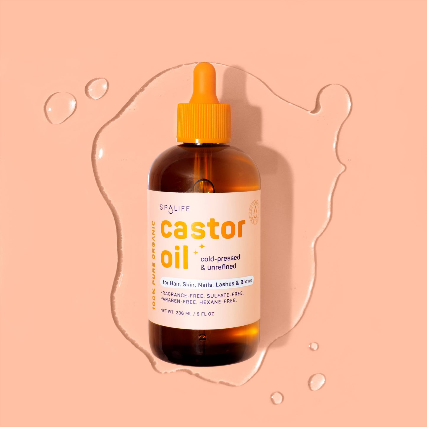 Castor Oil 100% Pure | For Hair, Skin, Nails, Lashes & Brows