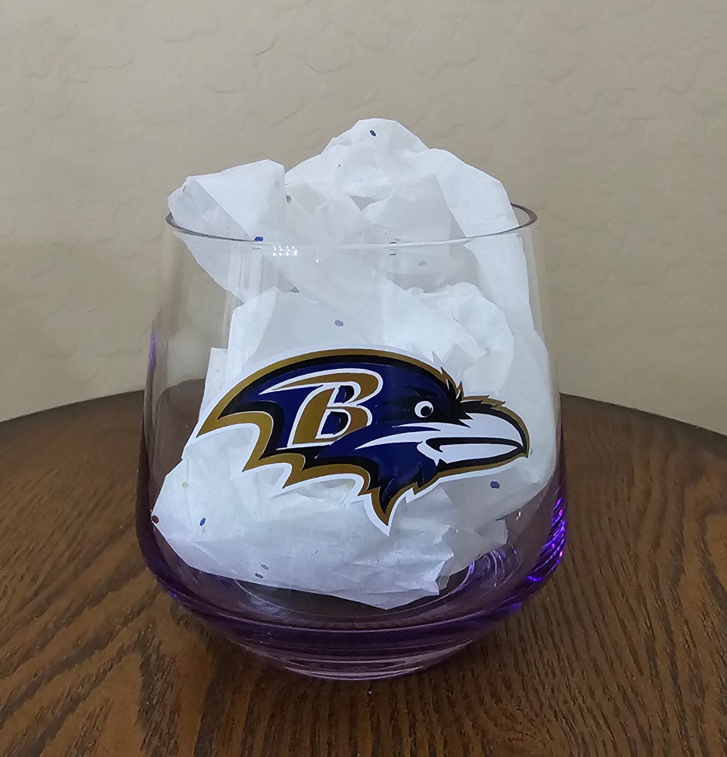 PURPLE GLASS RAVENS 10 OZ