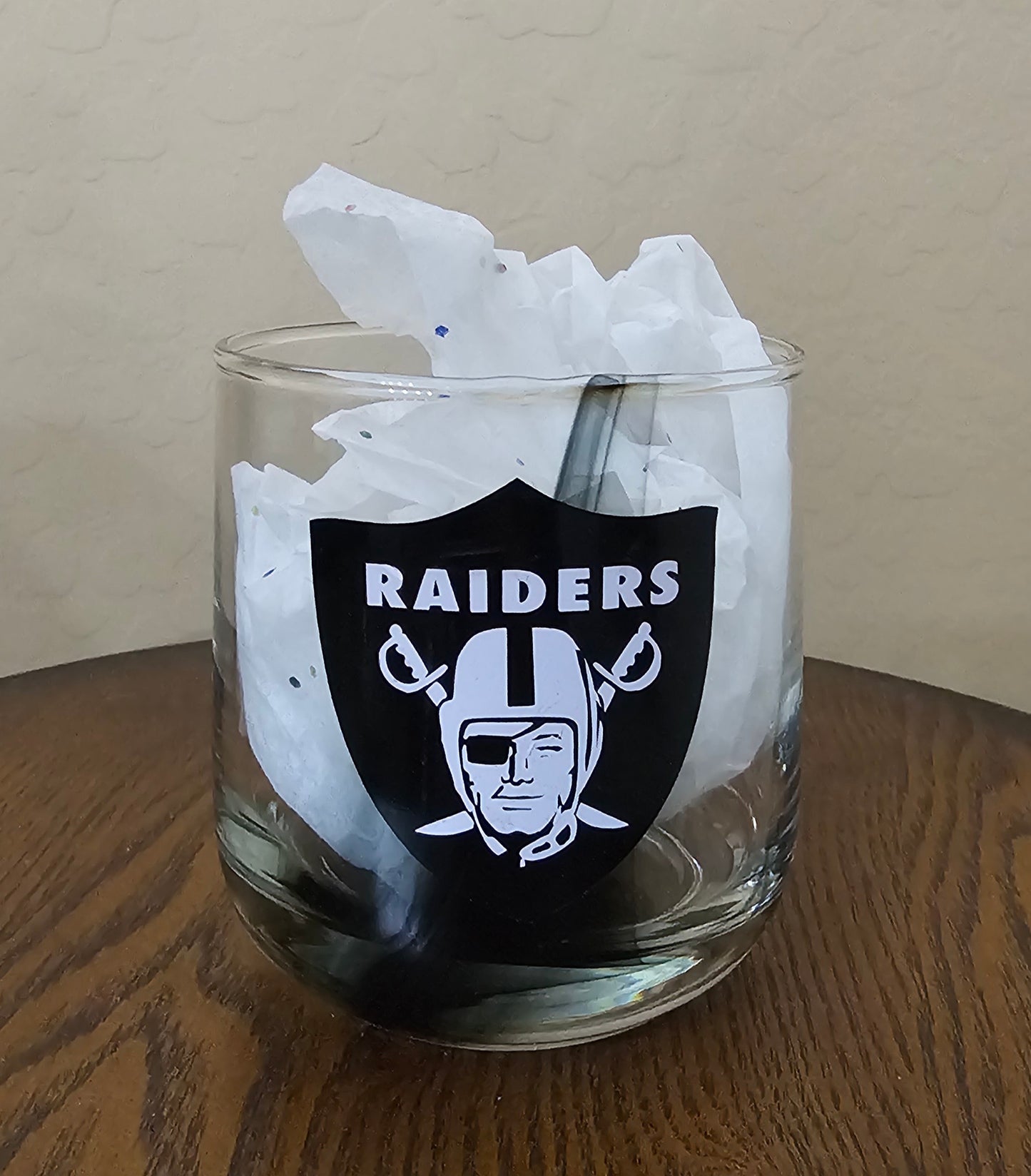 GLASS BLACK SWIRL RAIDERS, 10 OZ ROCKS