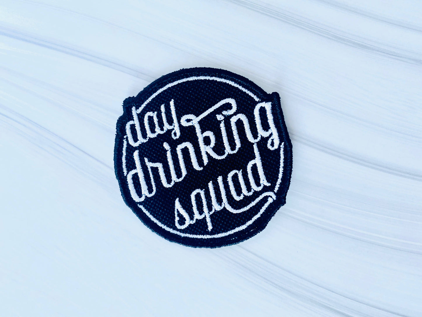 Day drinking squad embroidered iron-on hat patch