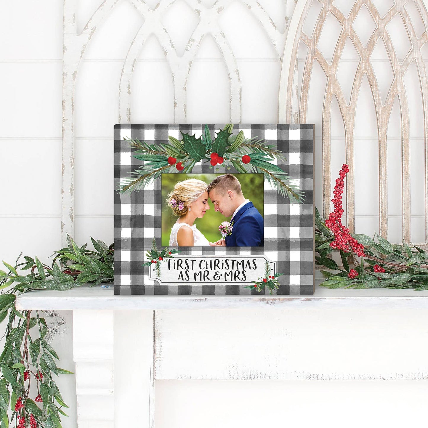 First Christmas as Mr. and Mrs. Photo Frame