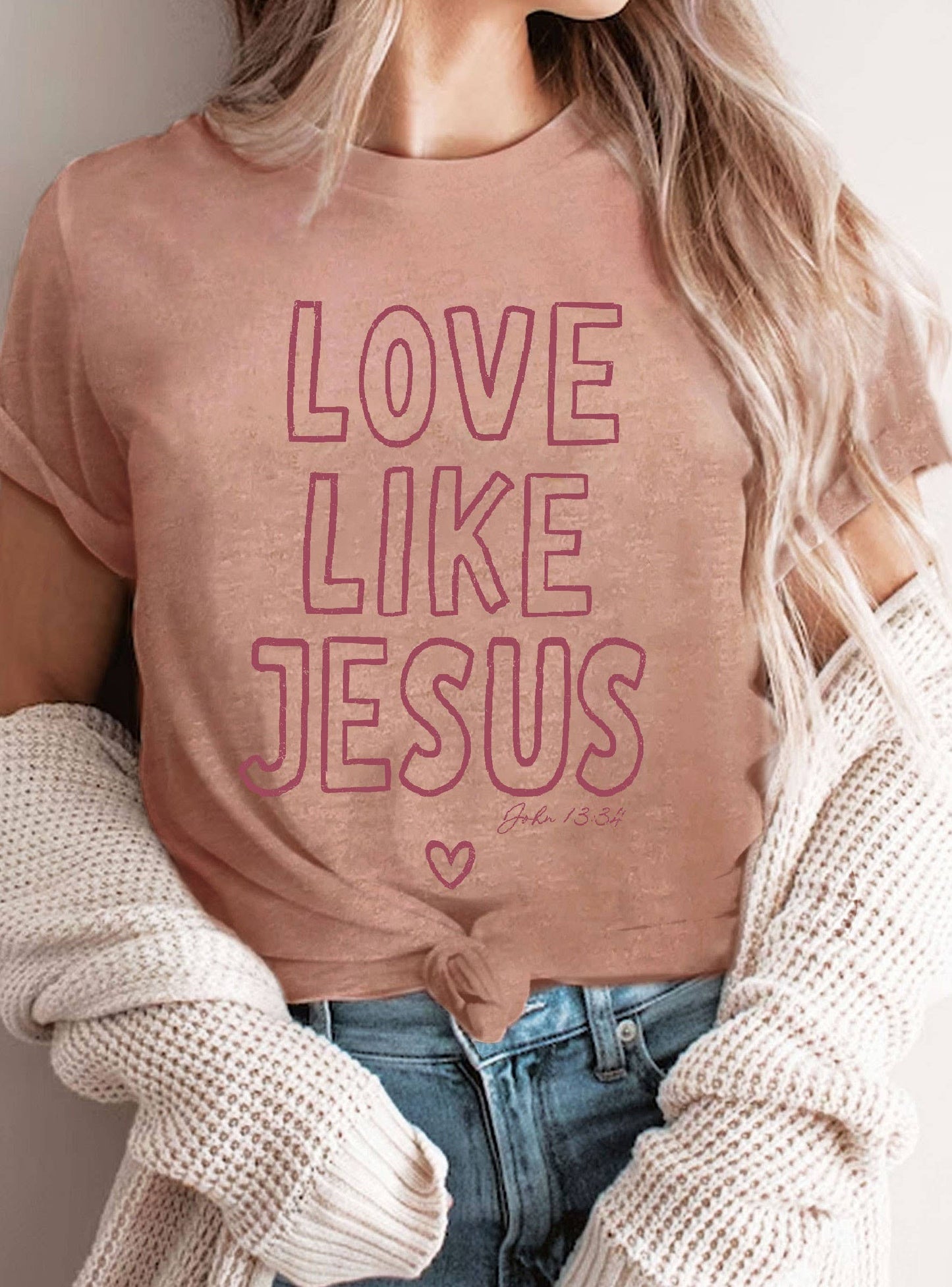 LOVE LIKE JESUS PUFF JOHN 13:34 GRAPHIC TSHIRTS