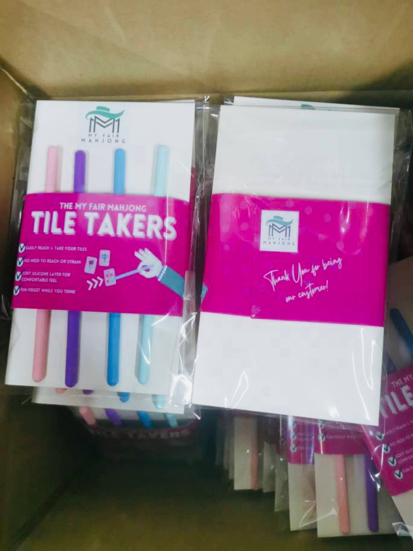 Mahjong Tile Takers (Set of 4)- Fun, Unique Tool to Help Rea
