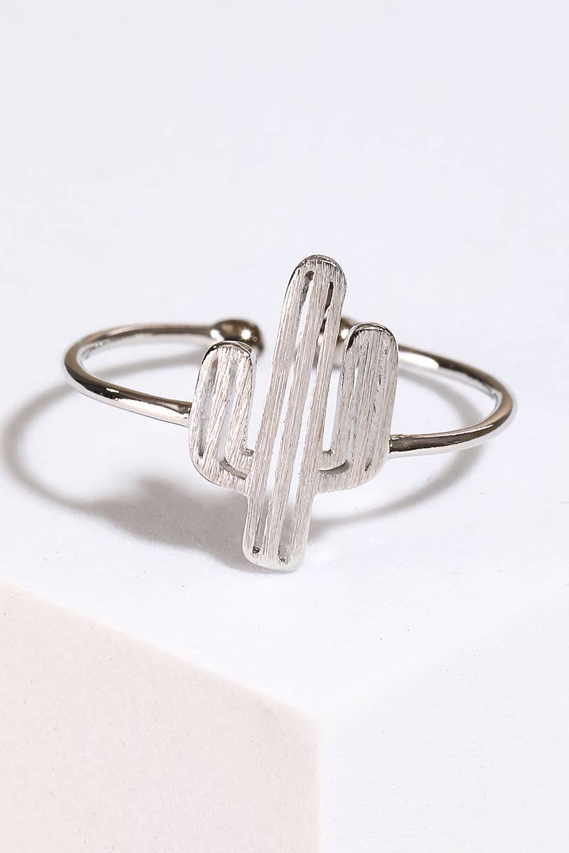 Gold Dipped Delicate Adjustable Cactus Ring