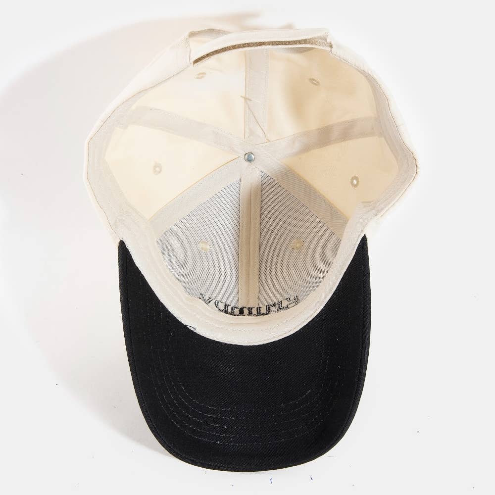 Two Tone Grumpy Embroidered Cap