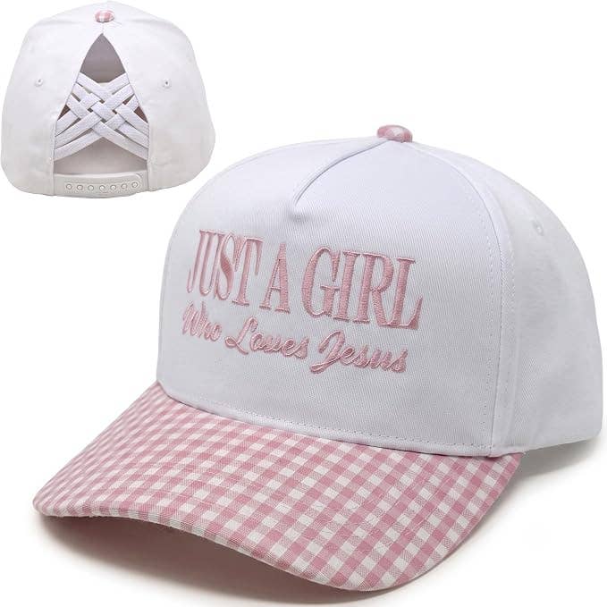 Criss Cross 2-Tone Hat - Just A Girl Who Loves Jesus