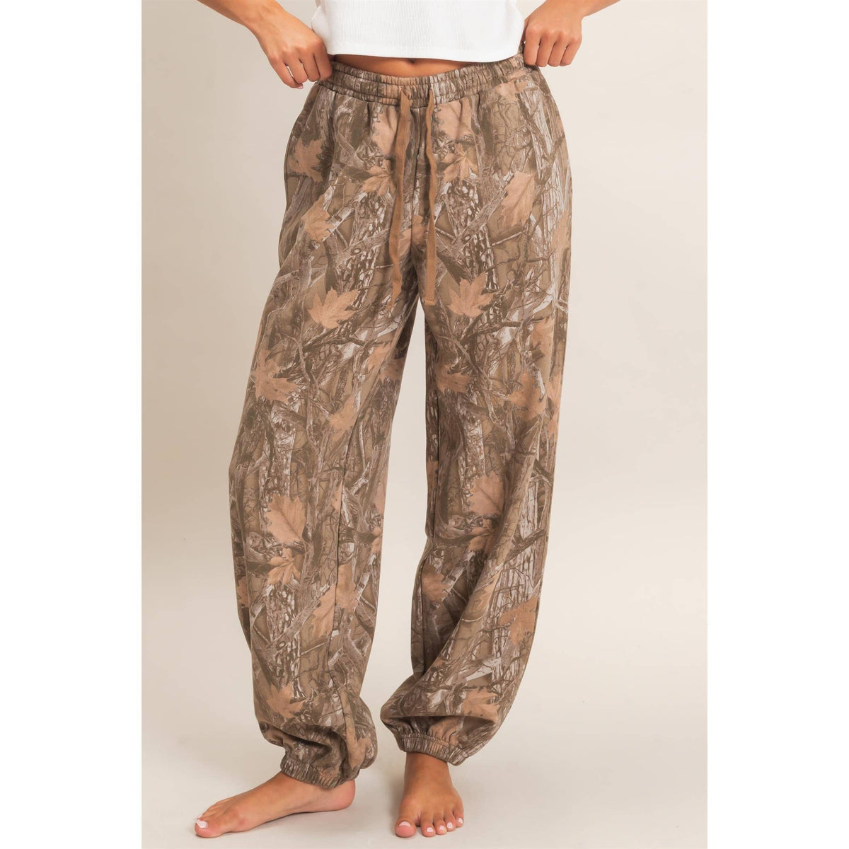 Tree Camouflage Print Jogger Pants