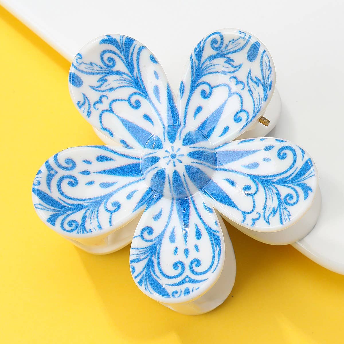 Blue & White Porcelain Flower Hair Claw Clips | 40H1065