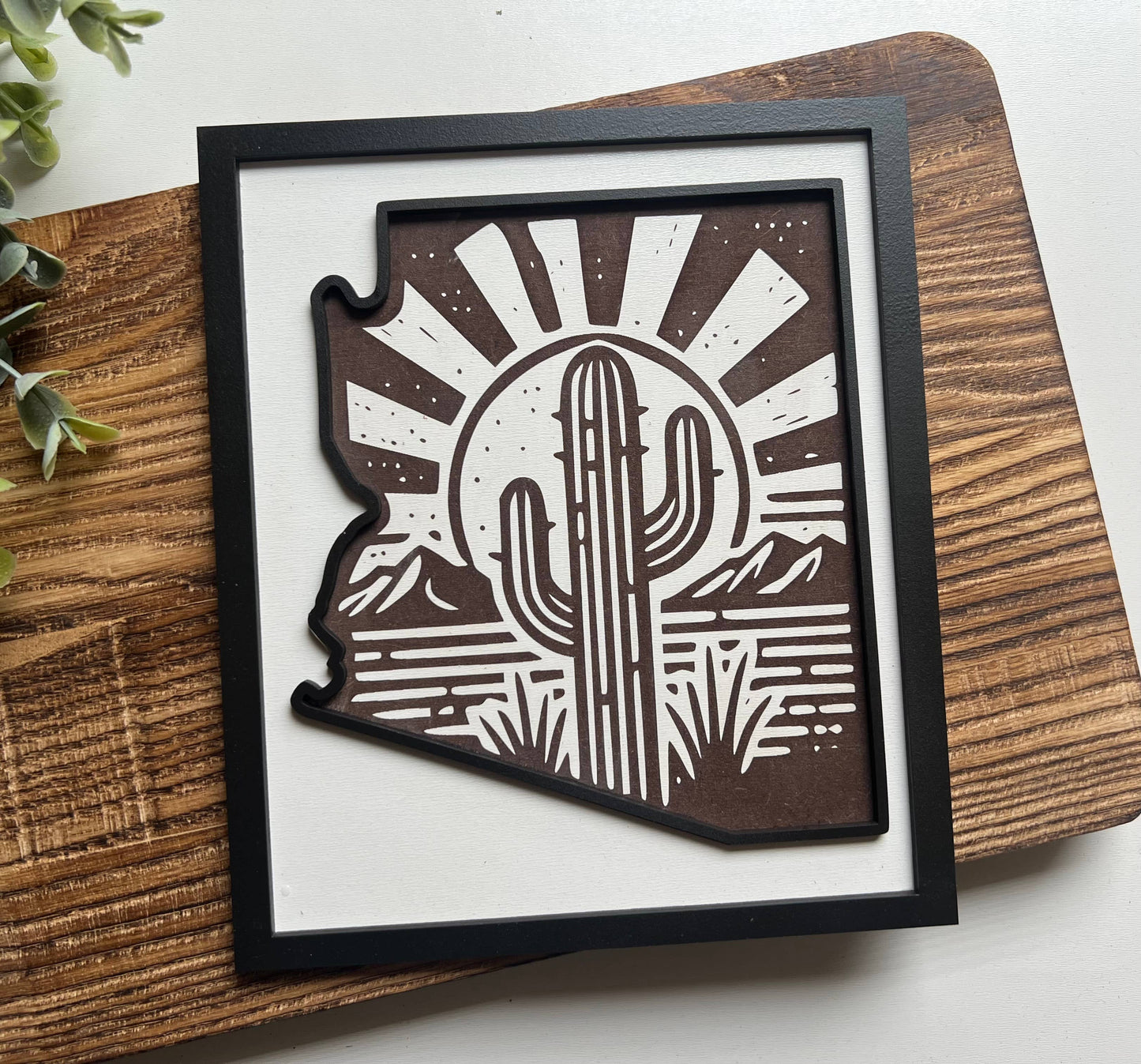 Arizona with cactus design, Arizona sign, Cactus sign