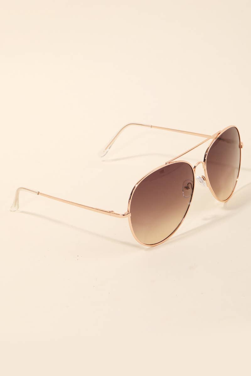 Oversized Double Bridge Fashion Aviator Sunglasses