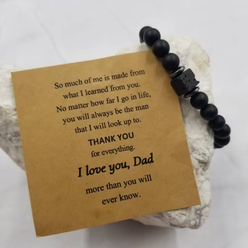 I Love You Dad Natural Stone Bracelet