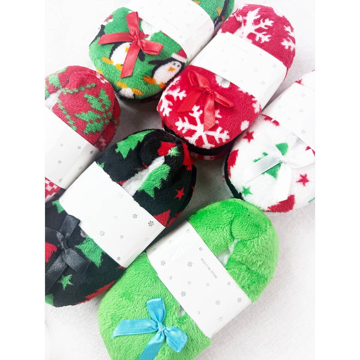 Kids Christmas Theme Fuzzy Slippers