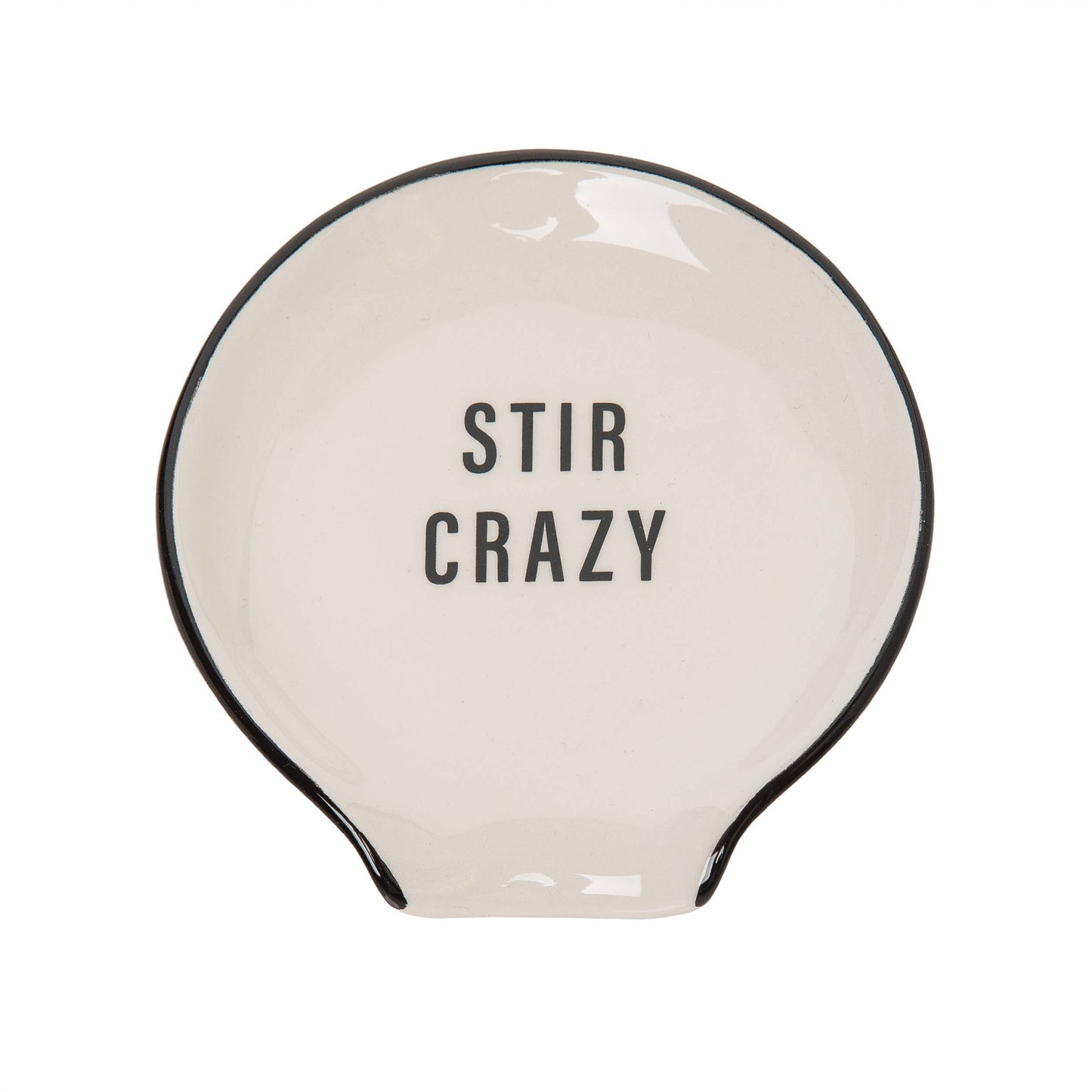 SALE Ceramic 4.75" White Stir Crazy Spoon Rest