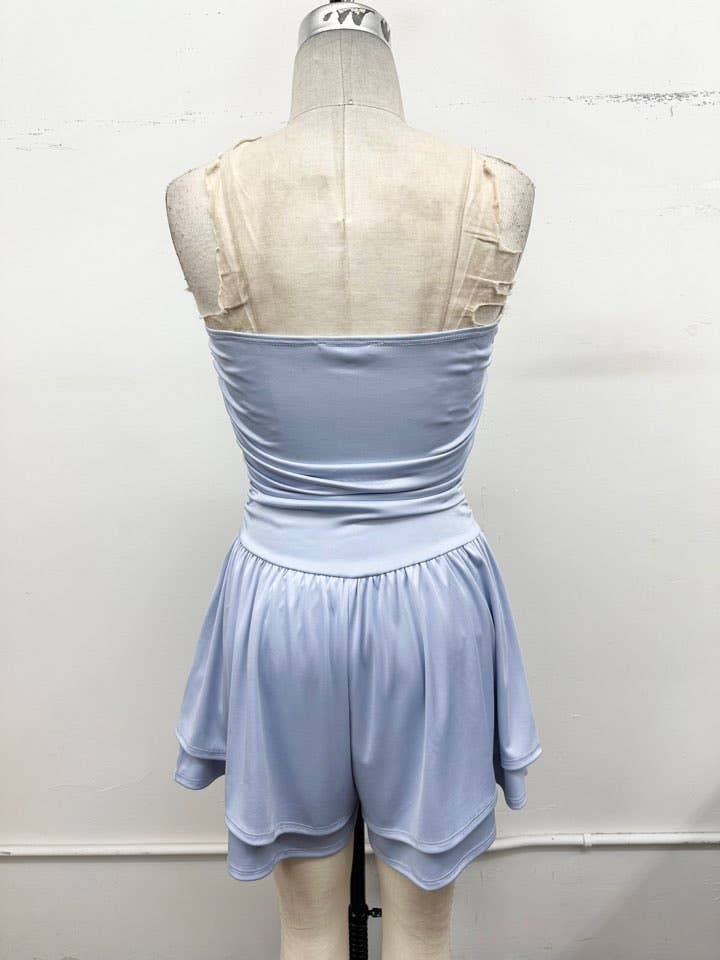 Resort Ruched Strapless Romper