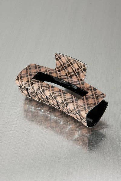 LARGE PLAID HAIR CLAW CLIPS | 40H532