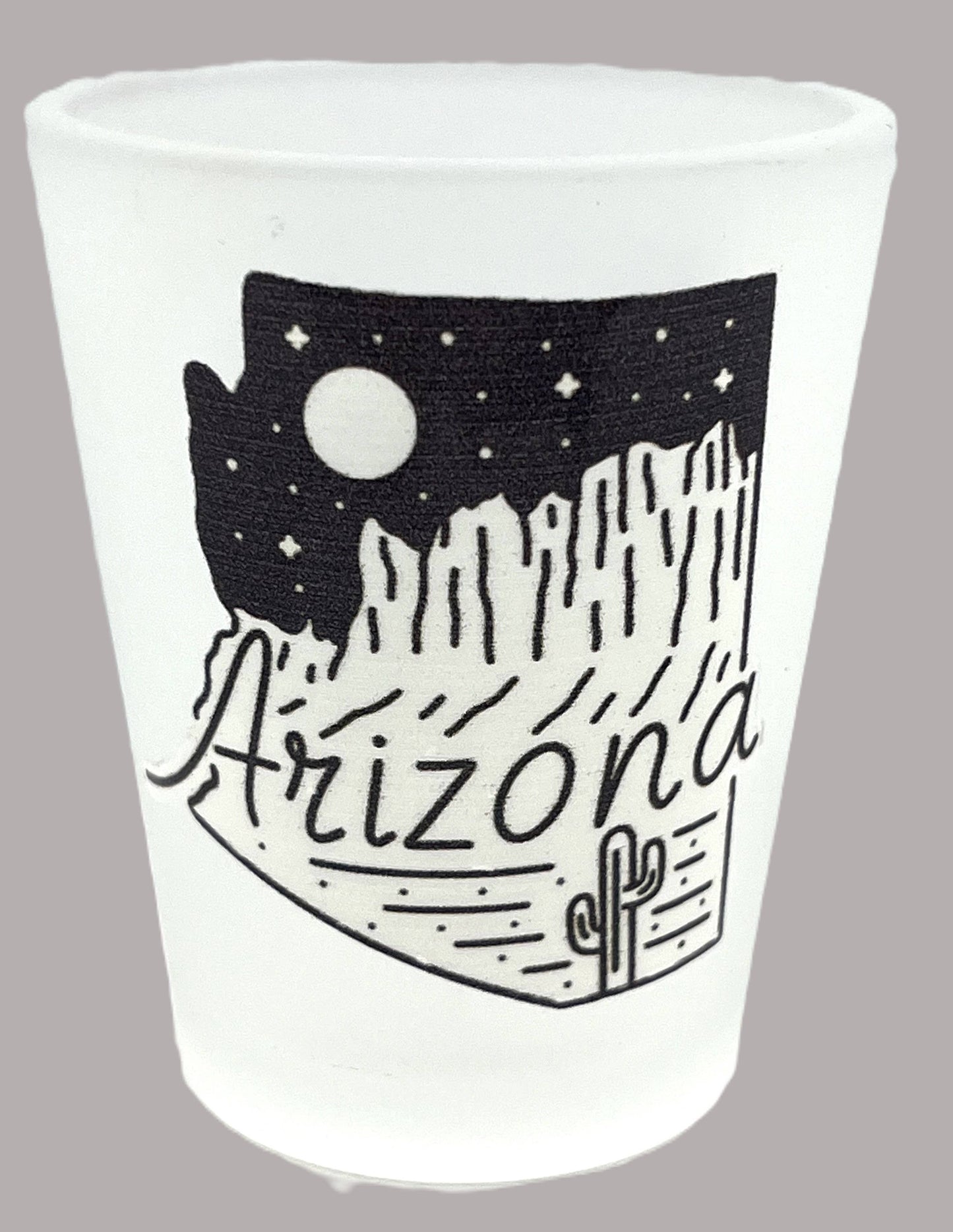 "Arizona" Map Frosted State Shot Glass 2 oz