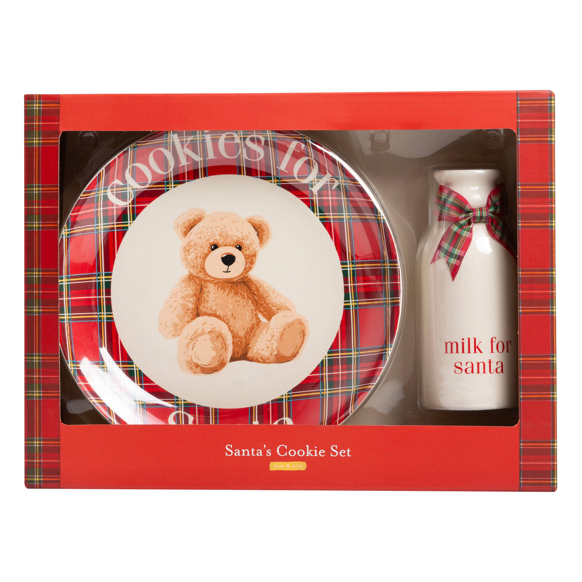 Cookies for Santa Christmas Gift Set, Red and Green Plaid
