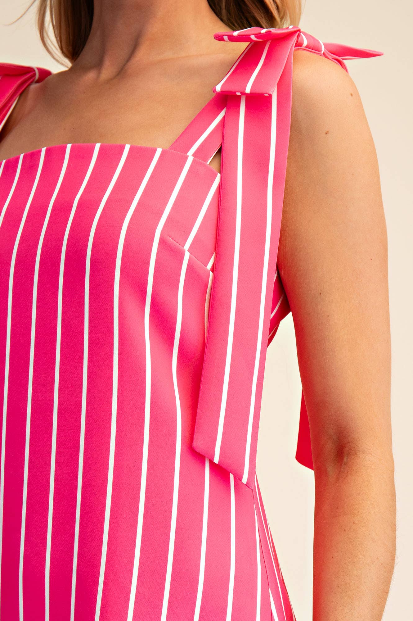 Tie-Strap Square-Neck Mini Dress