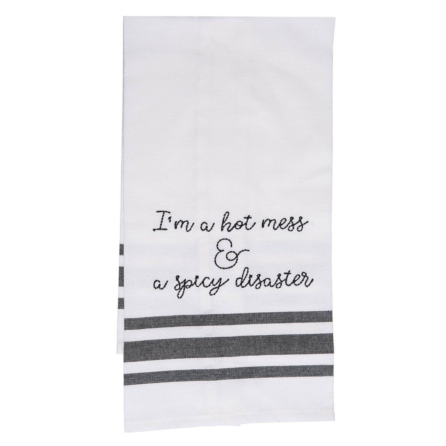 SALE Cotton 27" Hot Mess and A Spicy Disaster Tea Towel
