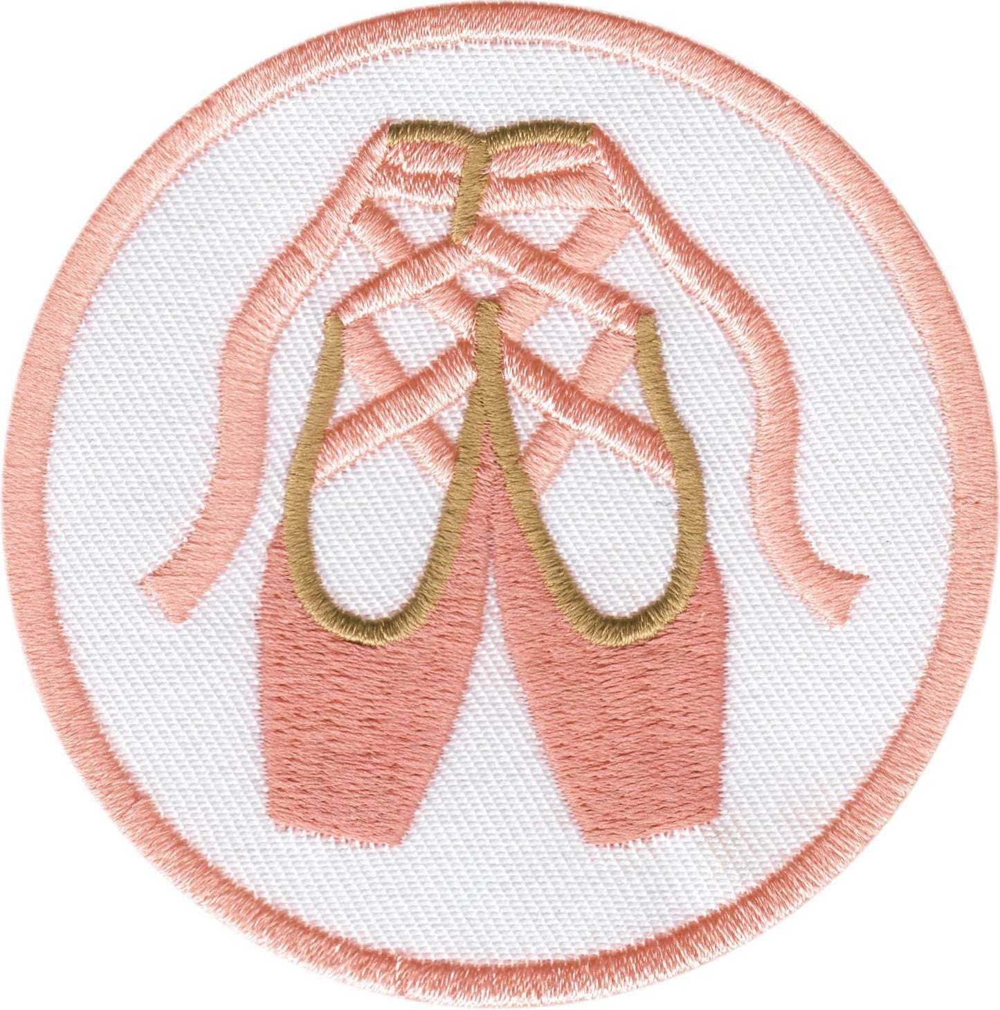 Patch - Ballet Flats - Light Pink With Golden Accents