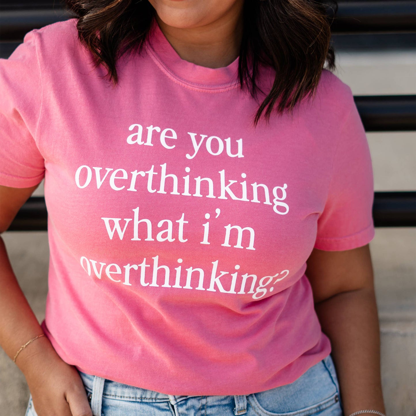 Overthinking Quote Graphic Tee Funny Relatable Saying Shirt