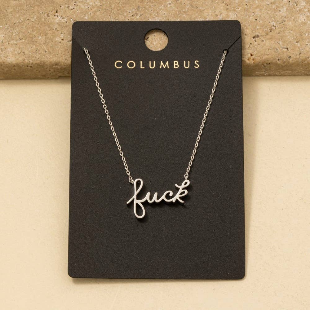 Handwritten Fuck Pendant Necklace