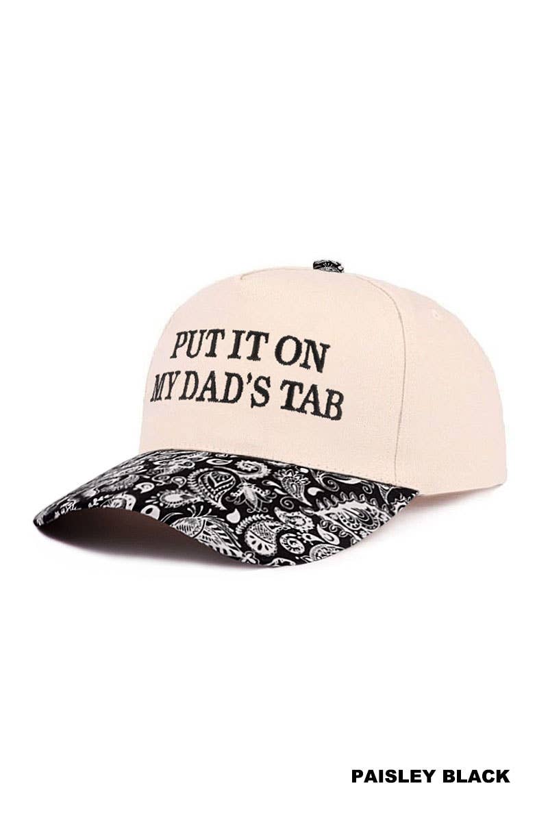 `Put It On My Husband's Tab Two Tone Canvas Cap