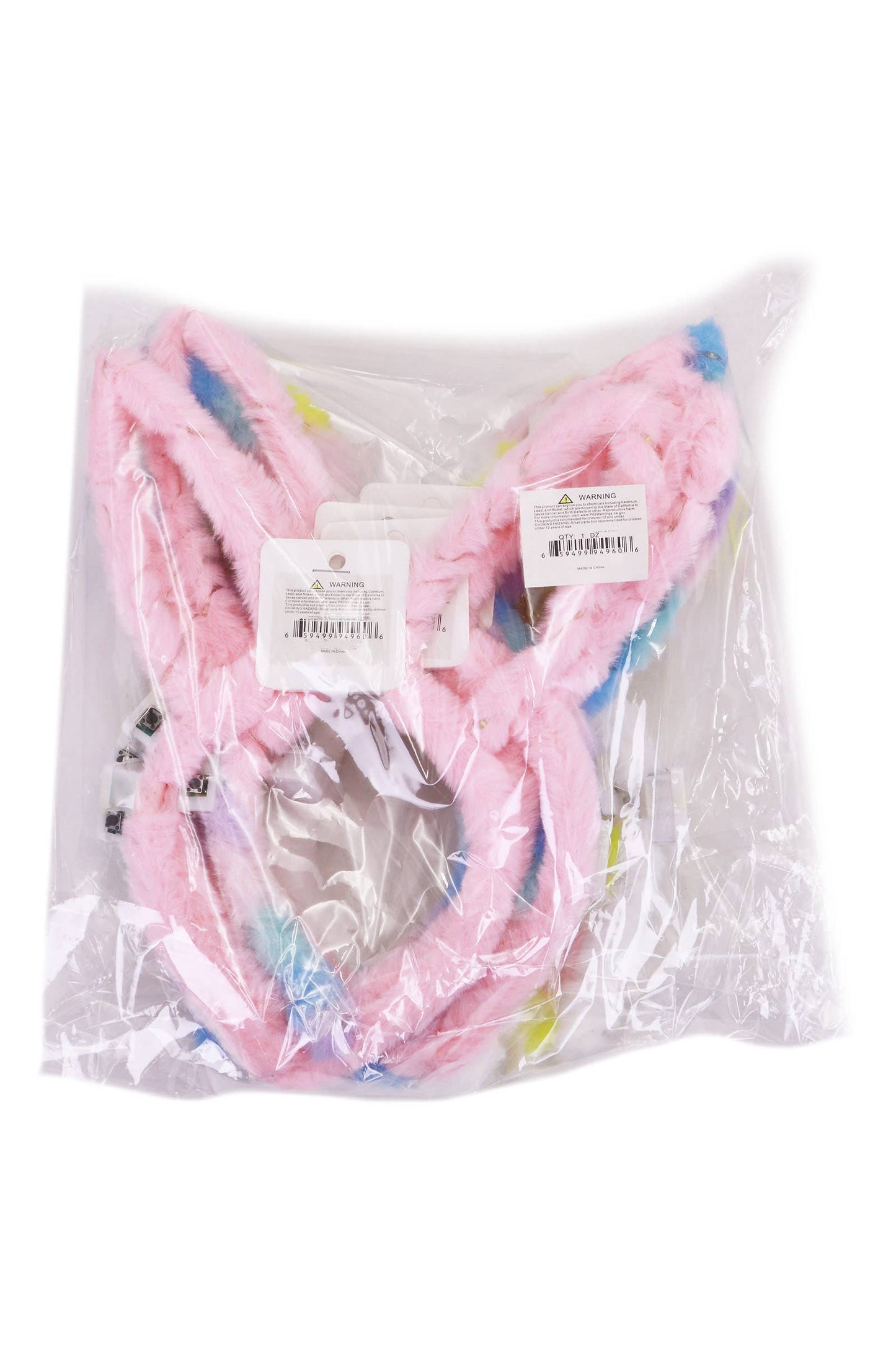 Pastel Bunny Ears Fuzzy Faux Fur Hairband