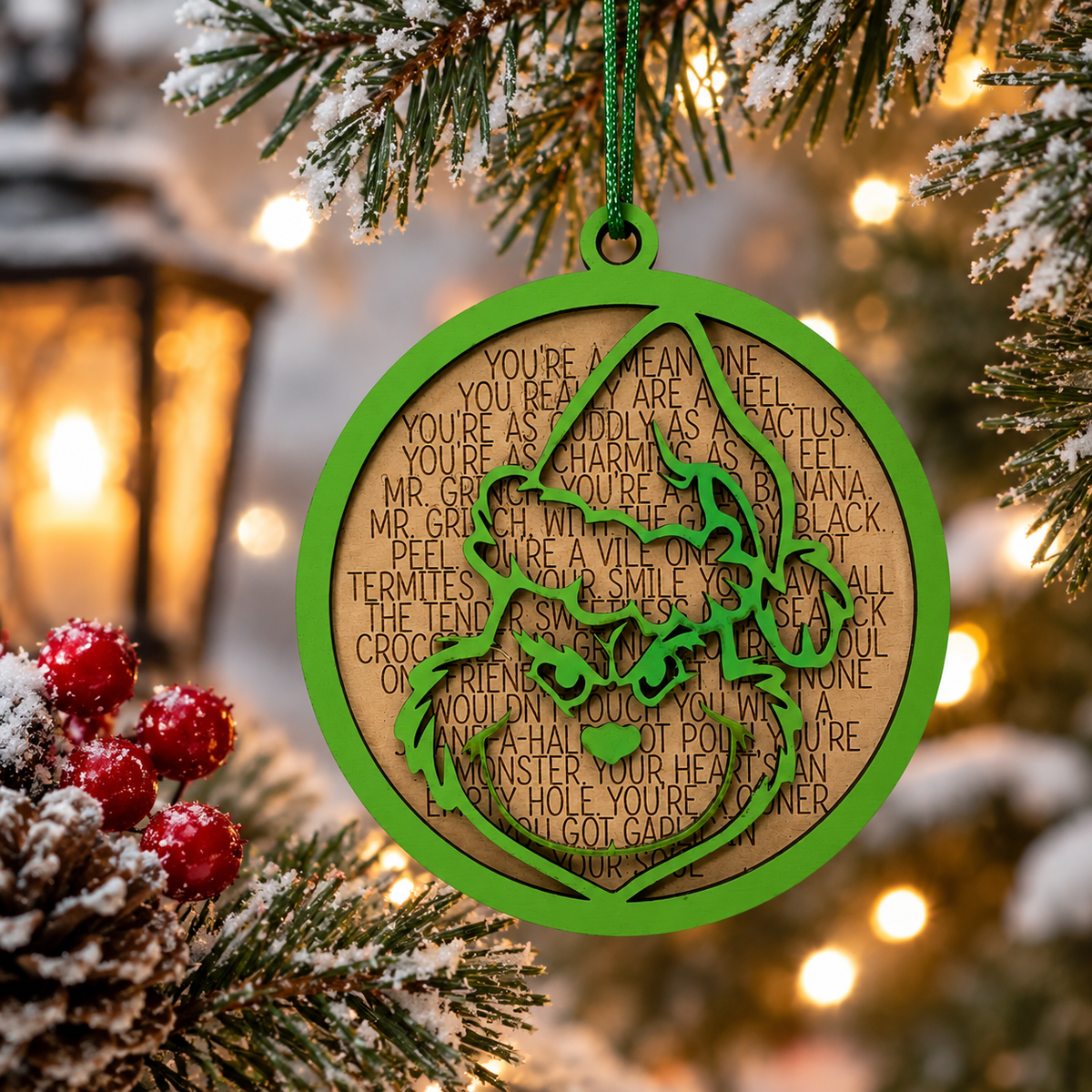 Mean on Mr. Grinch Ornament