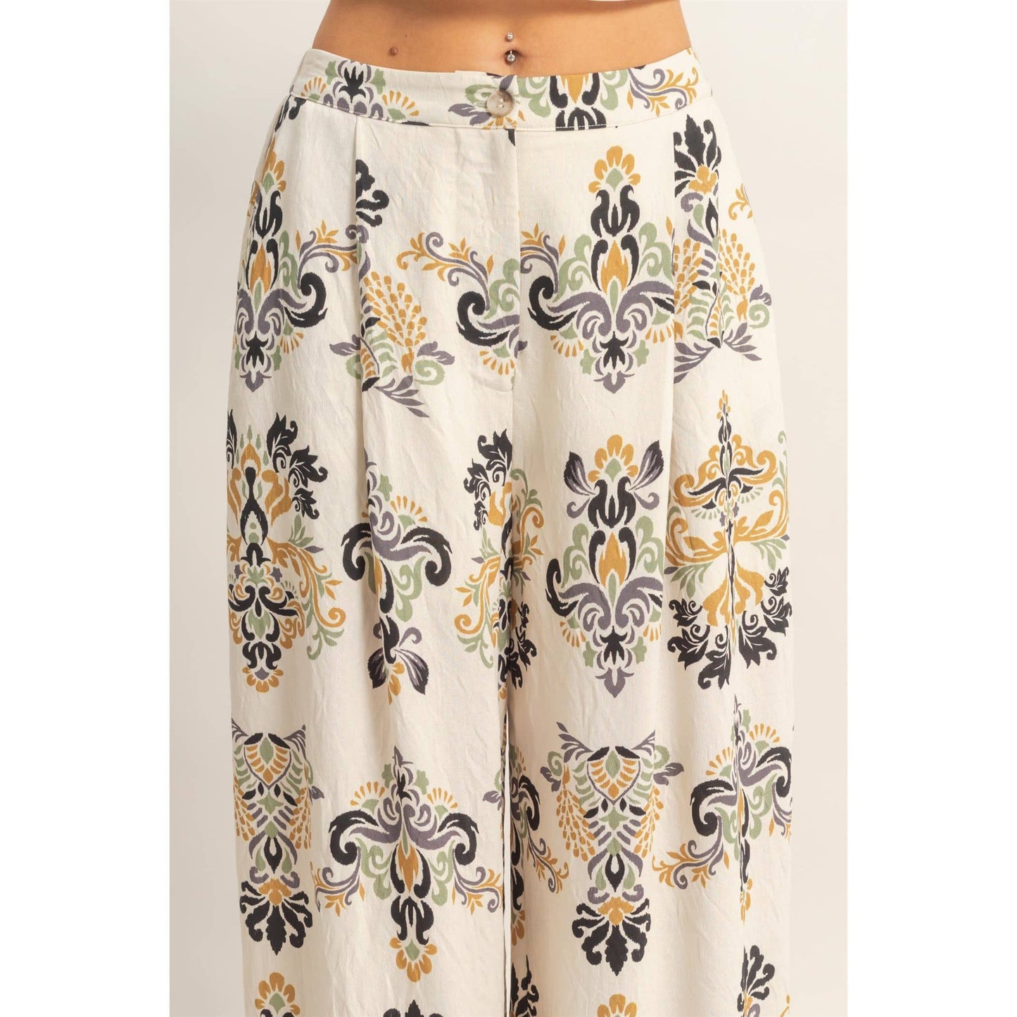 Wide-Leg Printed Palazzo Pants