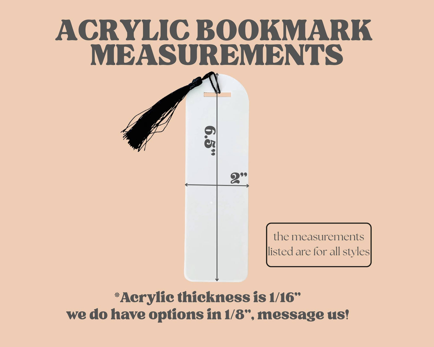 Acrylic bookmark blanks