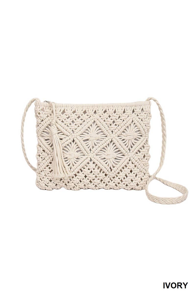 Woven Bohemian Tassel Crochet Shoulder Bag