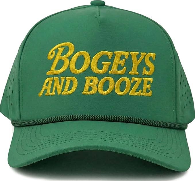 Laser Cut Golf Rope Cap - Bogeys and Booze - Kelly Green