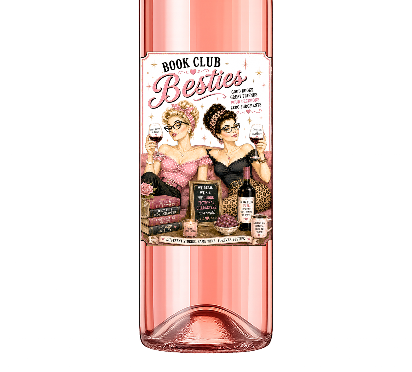 Sassy Girl, Wine Label, Book Club Besties