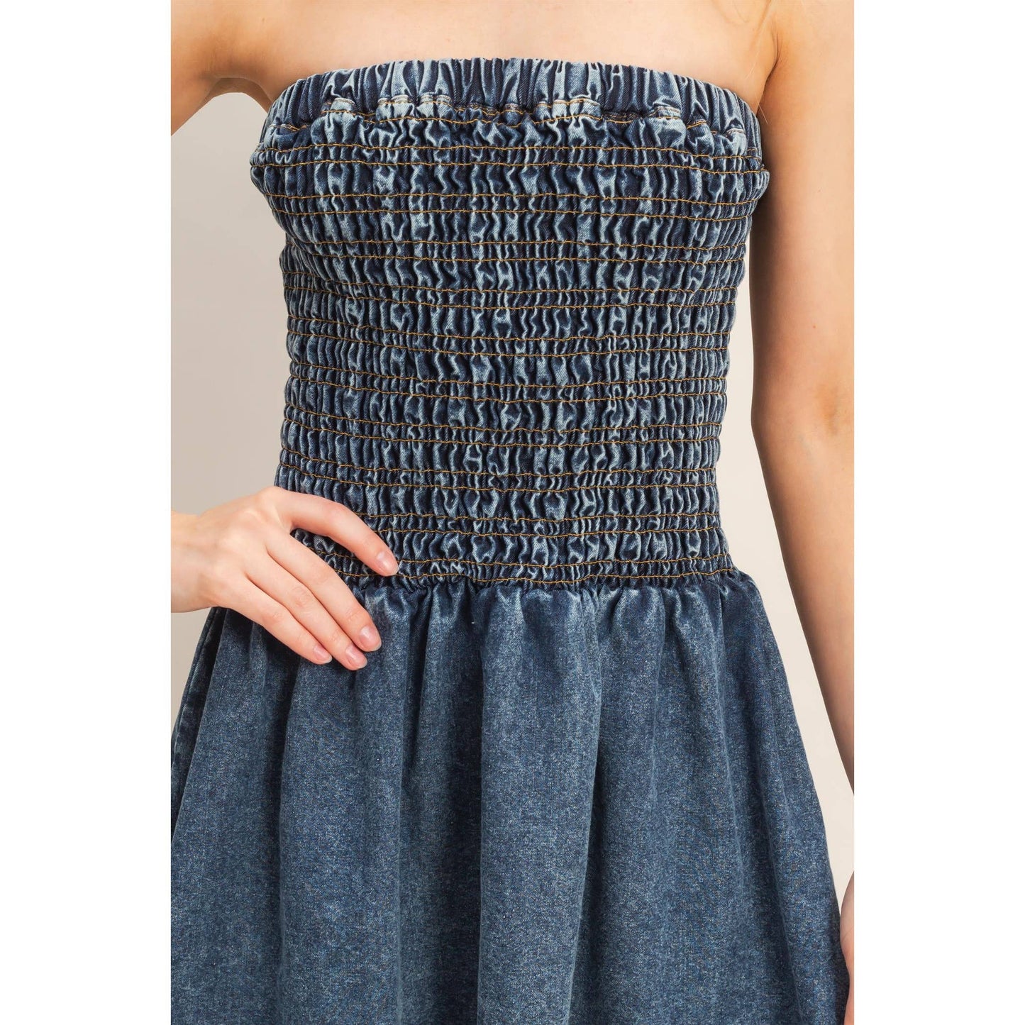Strapless Snow-Wash Dress