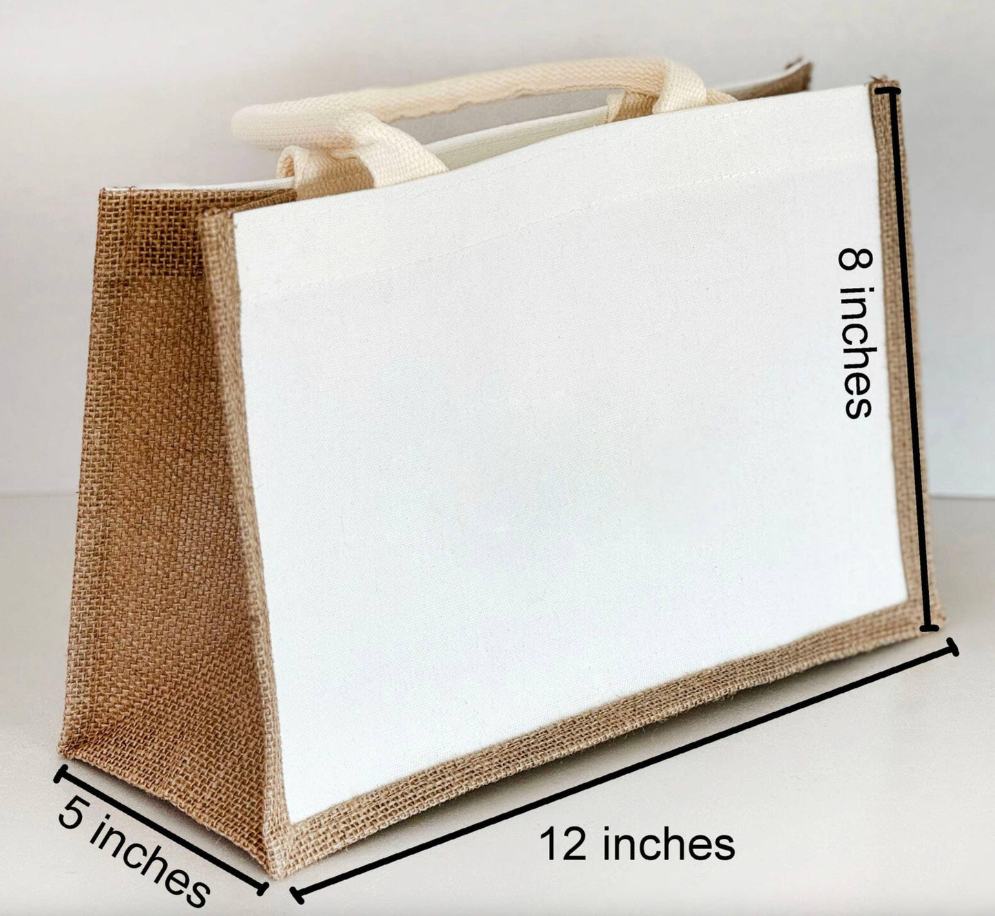 Jute and Canvas Tote Bag Blank Gift Bag