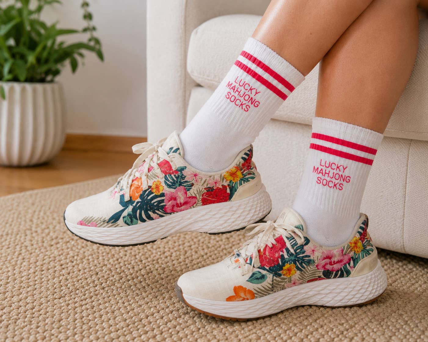 Lucky Mahjong Socks | Women's Athletic Crew Socks | PREORDER