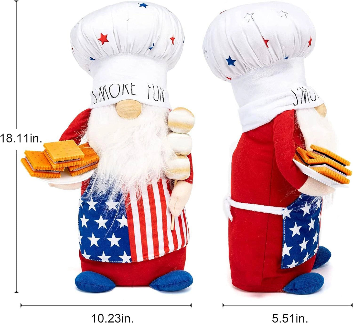 Rae Dunn “S’more Fun” Decorative Plush Patriot Gnome