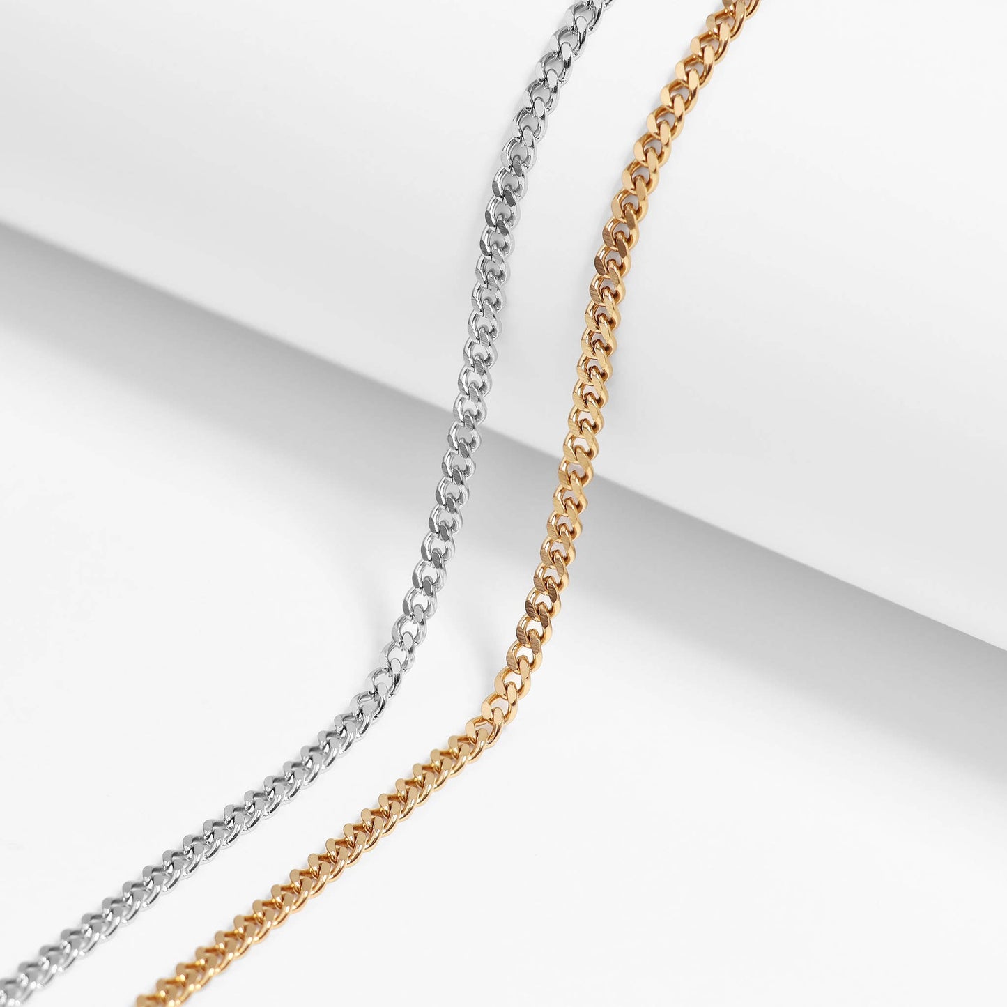 18K Gold PVD Stainless Steel Curb Chain Necklace