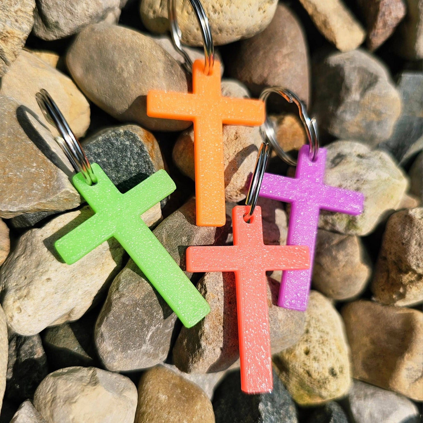 Let Jesus Light Your Way- Glow in the Dark Cross Keychain