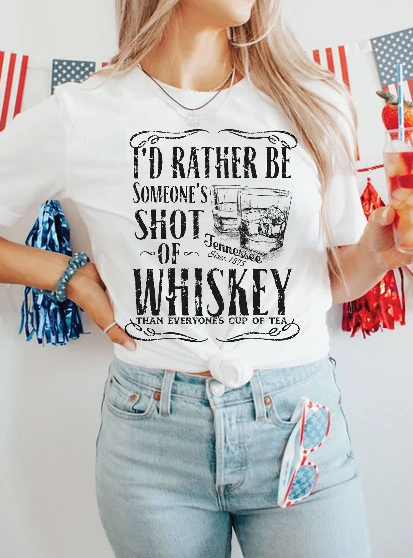 SHOT OF TENNESSEE WHISKEY GRAPHIC TSHIRTS